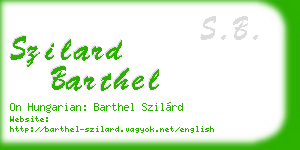 szilard barthel business card